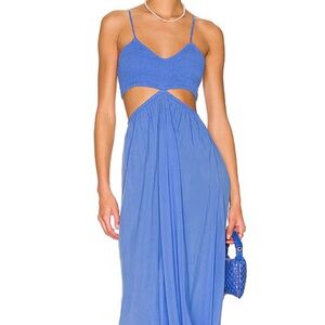 Innocence Cutaway Maxi Dress in Iris
Indah, size small